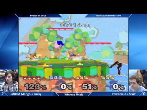 Evolution 2013 - MIOM Mango + Lucky vs PewPewU + SFAT - Winners Finals - SSBM