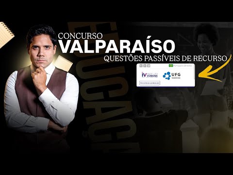 Concurso VALPARAÍSO GO: questões passíveis de recurso, banca VERBENA