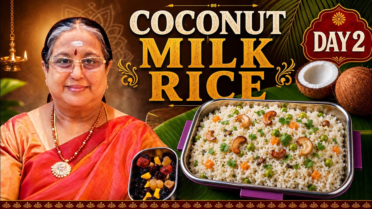 Day 2 Lunch Box Recipe 🍱🥥 | Coconut Milk Rice Tamil Style | Creamy & Flavorful Variety Rice