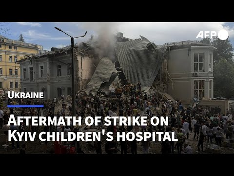 Aftermath of strike on Kyiv children's hospital | AFP