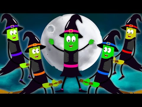 Five Little Witches Scary Nursery Rhymes For Kids | Halloween Songs For Children & Toddlers