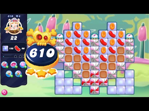 Candy Crush Saga Level 610 || Nightmarishly Hard Level || No Boosters || 3 Stars 🌟🌟🌟