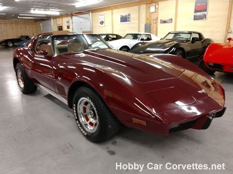 1977 Dark Red Corvette Manual Transmission For Sale Video