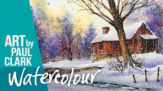 How to Paint a Cabin in the Snow in Watercolour