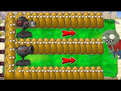 DOOM-GATLING PEA vs DOOM-PEASHOOTER vs ALL ZOMBIES - Plants vs Zombies