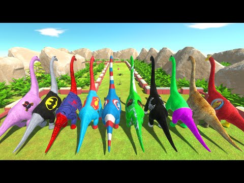 ALLSUPER HERO BRACHIOSAURUS BATTLE DEATH RUN - Animal Revolt Battle Simulator