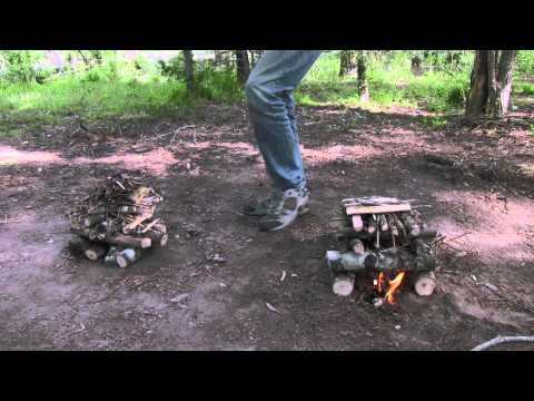 Build A Long Lasting Campfire: Log Cabin vs. Self Feeding