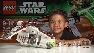 REPUBLIC GUNSHIP 2013 - LEGO Star Wars Set 75021 Time-lapse, Stop Motion, Unboxing & Review