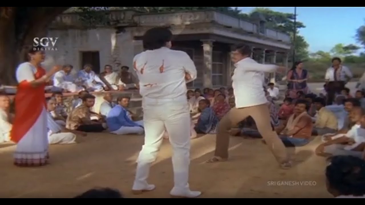 Rajesh Beats His Brother Dr. Vishnuvardhan In Village Panchayat | Nammoora Raja Kannada Movie Scene