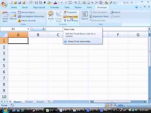 Excel VBA 2007 Setup