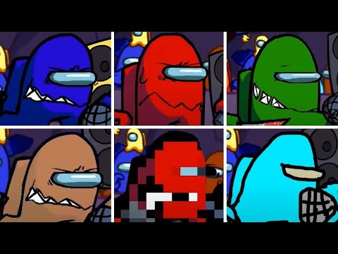 Friday Night Funkin' - Meltdown but everytime Red Imposter HD turn a Different Skin Mod is used