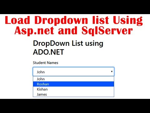 Load Dropdownlist Using Asp Net And Sqlserver