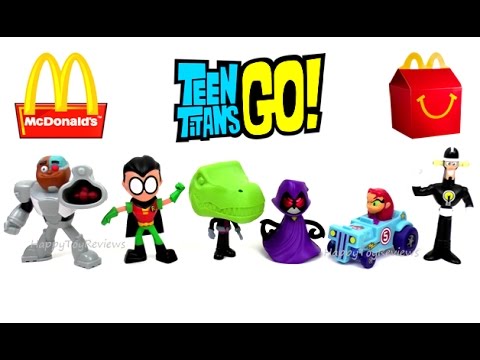 2017 McDONALD'S TEEN TITANS GO! HAPPY MEAL TOYS TTG FULL SET 6 KIDS MEAL TOY COLLECTION UNBOXING USA Video