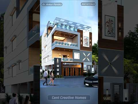 Modern Duplex House Design #3delevation #home #architecture #30x50 #30x40 #houseplans