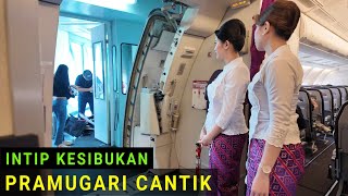 Download lagu The Busy Activities of Beautiful Batik Air Flight Attendants on the Airbus A330-300 mp3