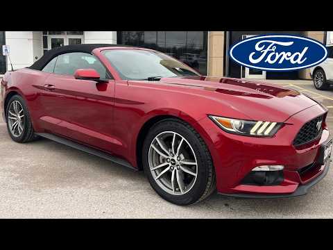 2015 Ford Mustang 2dr Conv EcoBoost Premium in Red for sale at Boyer Ford Lincoln (Bobcaygeon) Ltd. in Kawartha Lakes, ON