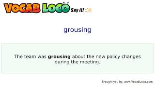 Video thumbnail for grousing