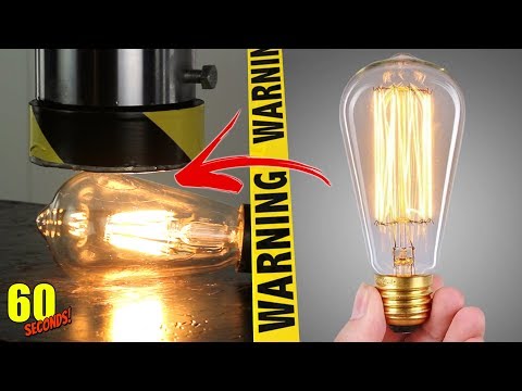 60 SECONDS Experiment - HYDRAULIC PRESS VS Filament LED Bulbs Tomich | CRASH TEST