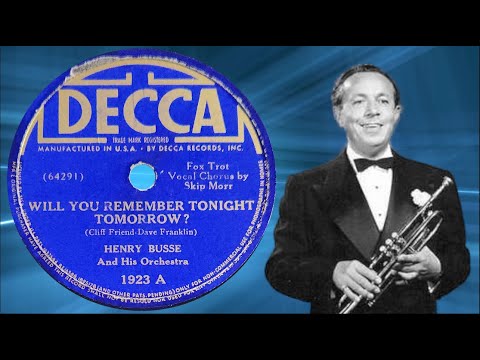 “Will You Remember Tonight Tomorrow?” by Henry Busse and His Orchestra 1938