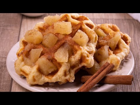Recette Gaufres à la cannelle et pommes caramélisées