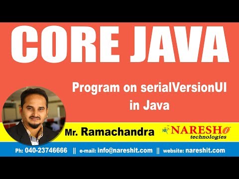 Core Java Tutorials Program On Serialversionuid In Java By Mr Ramachandra