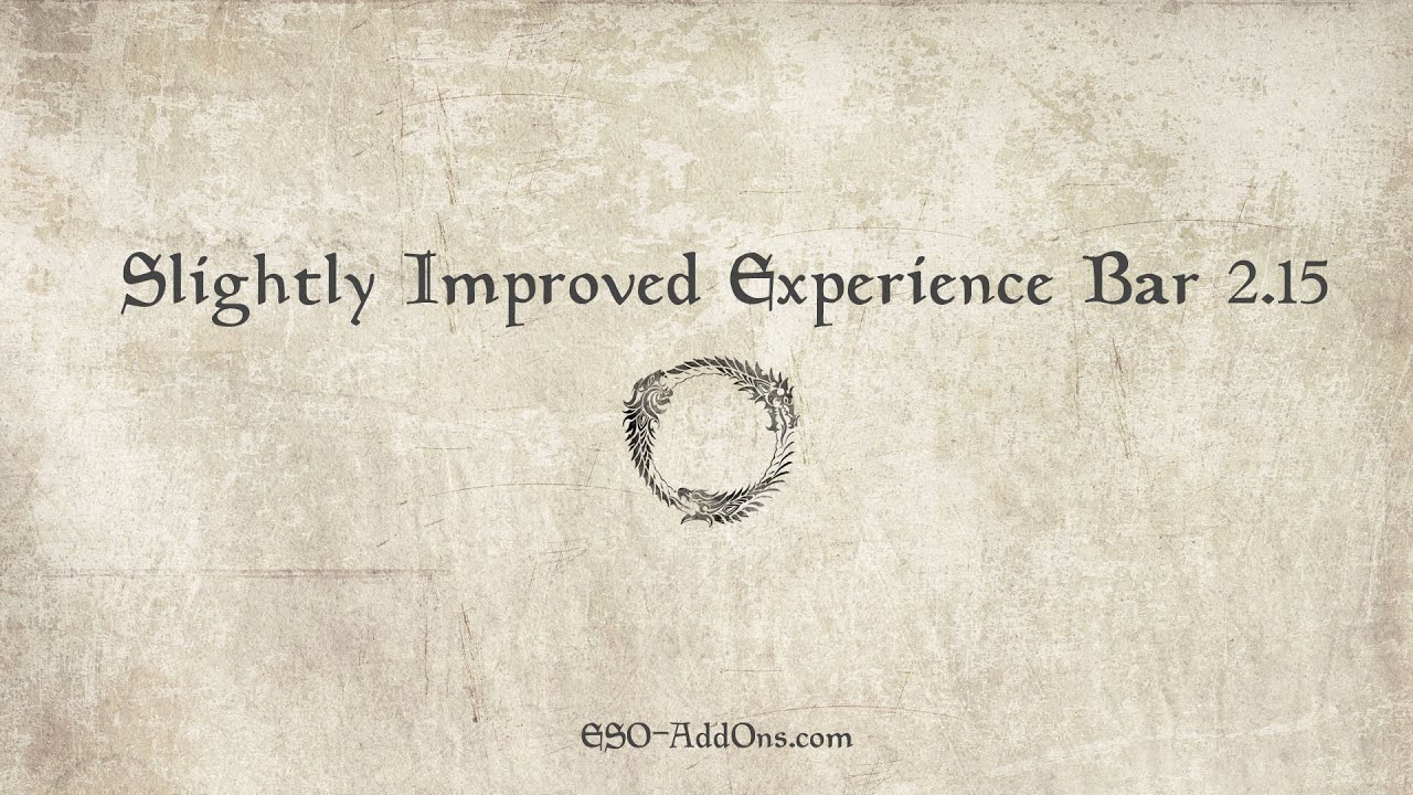 Slightly Improved Experience Bar 2.15 - ESO AddOns