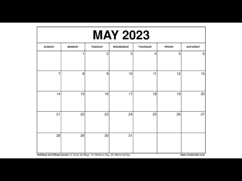 Printable May 2023 Calendar Templates with Holidays - VL Calendar