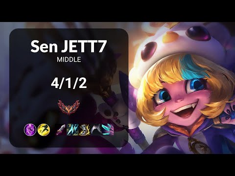 Sen Jett7 Tristana vs Ahri MIDDLE - KR GRANDMASTER Patch 13.13
