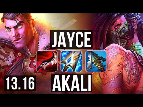 JAYCE vs AKALI (MID) | 67% winrate, 11/2/7, Dominating | EUW Challenger | 13.16