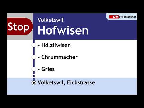 VBG Ansagen - 721 - Schwerzenbach ZH, Bahnhof – Volketswil, Volkiland – Volketswil, Eichstrasse