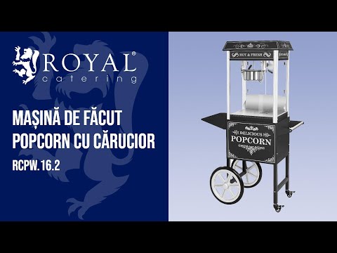 video - Mașină de Făcut Popcorn cu cărucior - negru