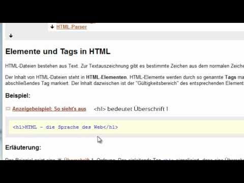 HTML Grundlagen für Homepage-Baukästen