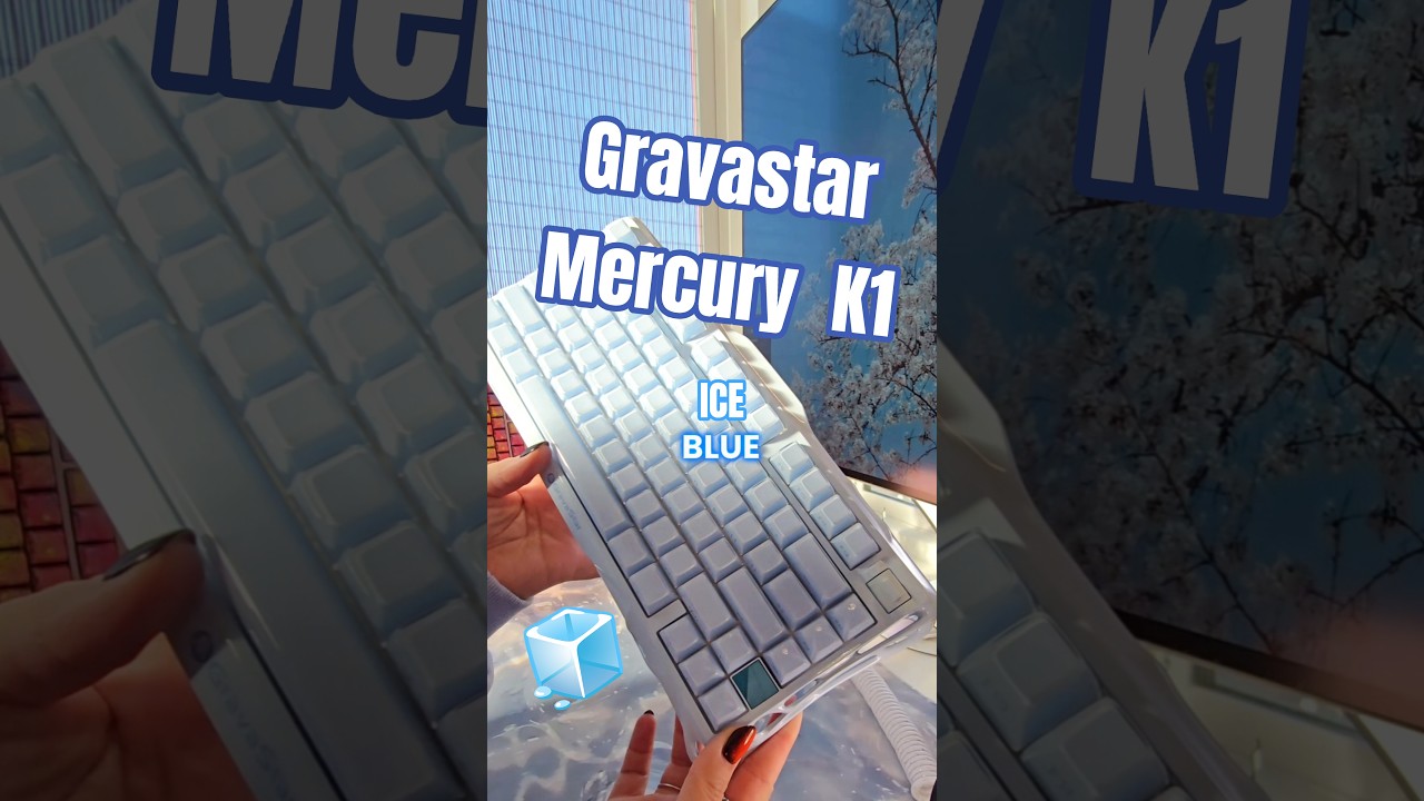 Gravastar Mercury K1 in Ice Blue - Typing & Asmr #desksetup #keyboardasmr #cozygaming #gamingsetup
