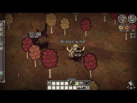 Killing the Shadow Pieces with an untamed Beefalo [DST]