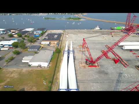 Wind Turbine Parts Have Arrived - New Bedford MA - DJI Air 2S - 4K  #offshorewind #drone