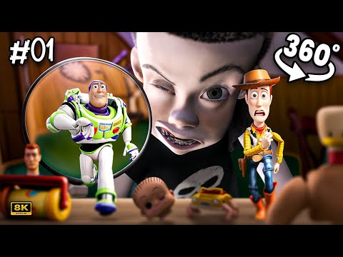 Toy Story 1 360° - Sid RETURNS to Destroy Woody & Buzz! - Scary VR 360 Video