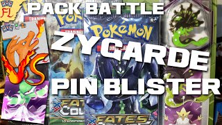Opening a Pokemon TCG Fates Collide Zygarde Pin Blister vs PokePixi! by Flammable Lizard