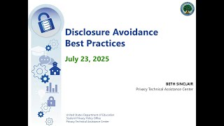 Disclosure Avoidance Best Practices