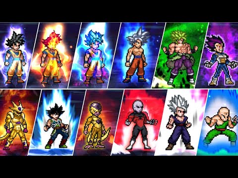 All Transformations | All Super Ultimate Attacks DRAGON BALL | Forms - MUGEN