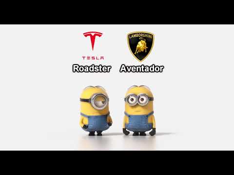 Tesla Roadster vs Lamborghini Aventador