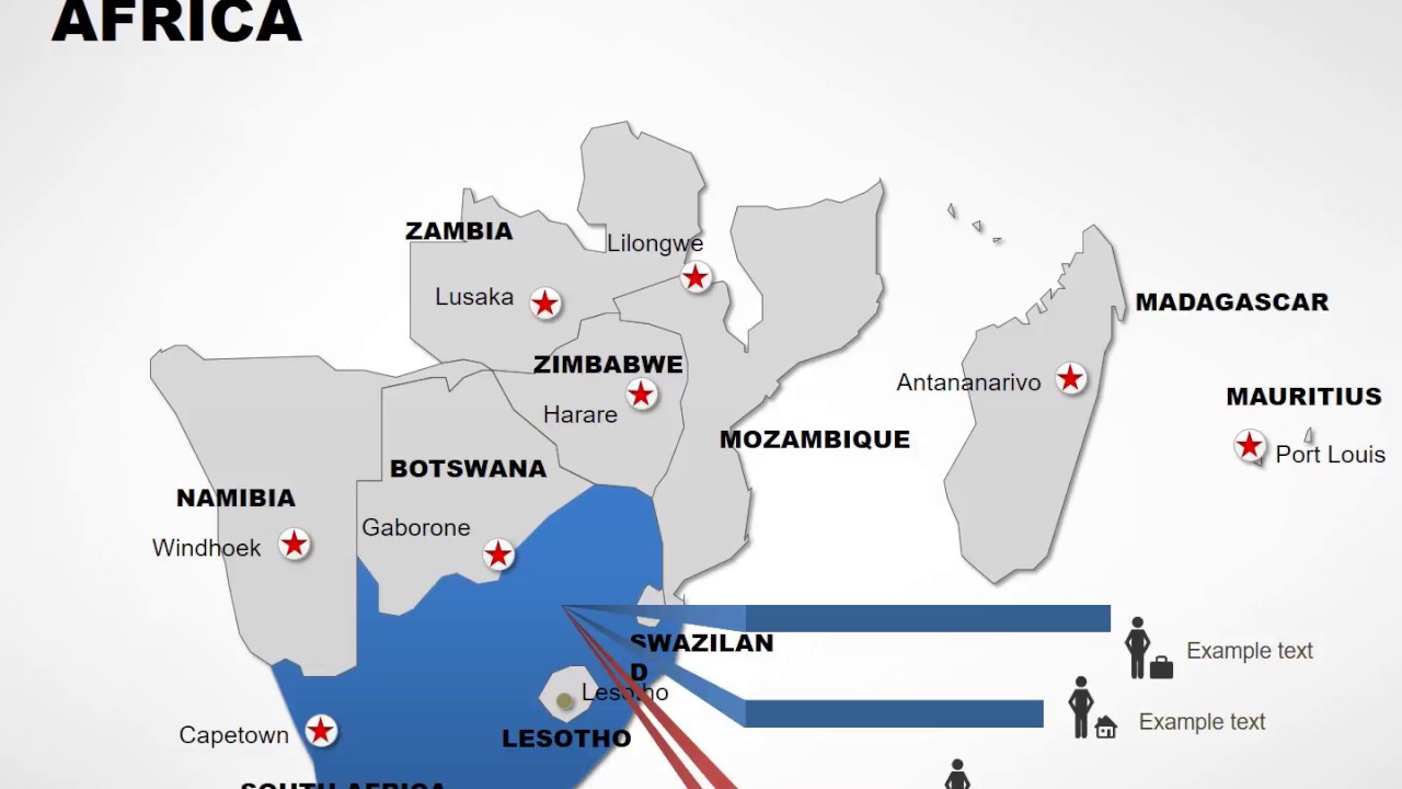 Map of Southern Africa - Editable Southern Africa Keynote maps