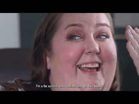 Aubrey Gordon’s vintage diet book collection  (bleeped) from YOUR FAT FRIEND a film by Jeanie Finlay