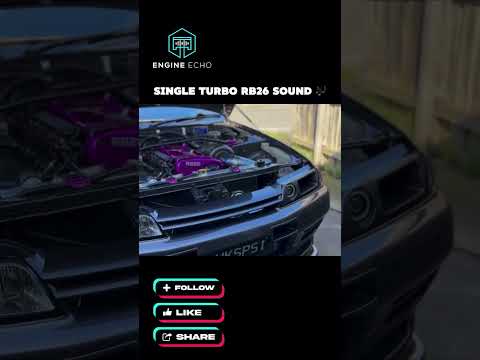 RB26 single turbo GT-R R32:  Turbo spool, wastegate screams. #GTR #R32 #RB26 #TurboLife