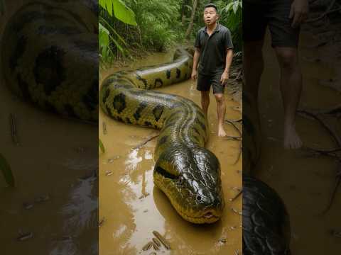 Huge Size Anaconda In Amazon Forest #trendingreels #anaconda