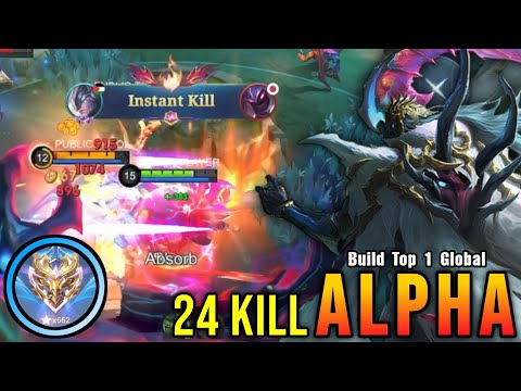 Finally 660+ STARS!! 24 Kills Alpha Instant Kills Enemies!! - Build Top 1 Global Alpha ~ MLBB