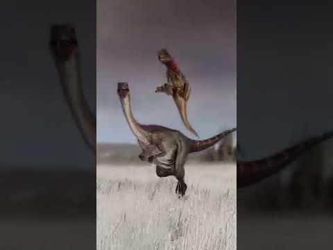 DILOPHOSAURUS VS ARCHAEORNITHOMIMUS - JWE2 (slowmo)