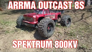 ARRMA OUTCAST 8S WITH NEW SPEKTUM 800KV MAX 5 39/39 BASH
