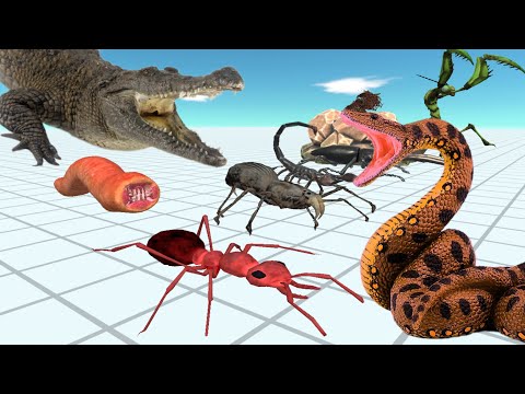 Animal Revolt Battle Simulator Giant Invertebrates VS Reptiles