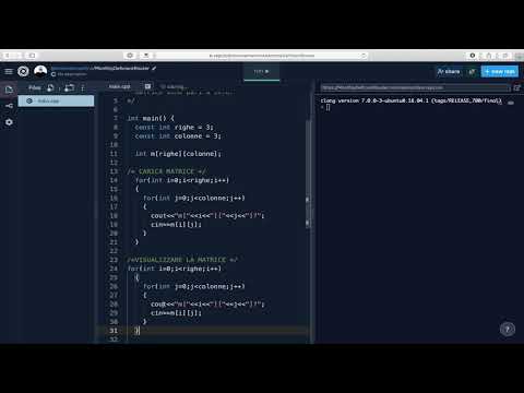 Esercitazione: Manipolazione di una matrice