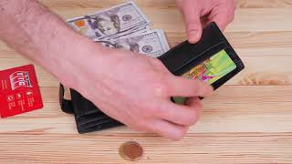 Чоловічий гаманець ST Leather 18309 (ST113 - 1) із затискачем для грошей чорний